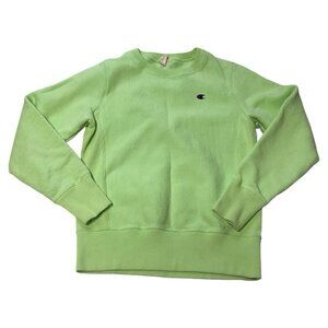 Champion Reverse Weave Sweatshirt Sweater Vintage XS 70s Lime Green Logo soft